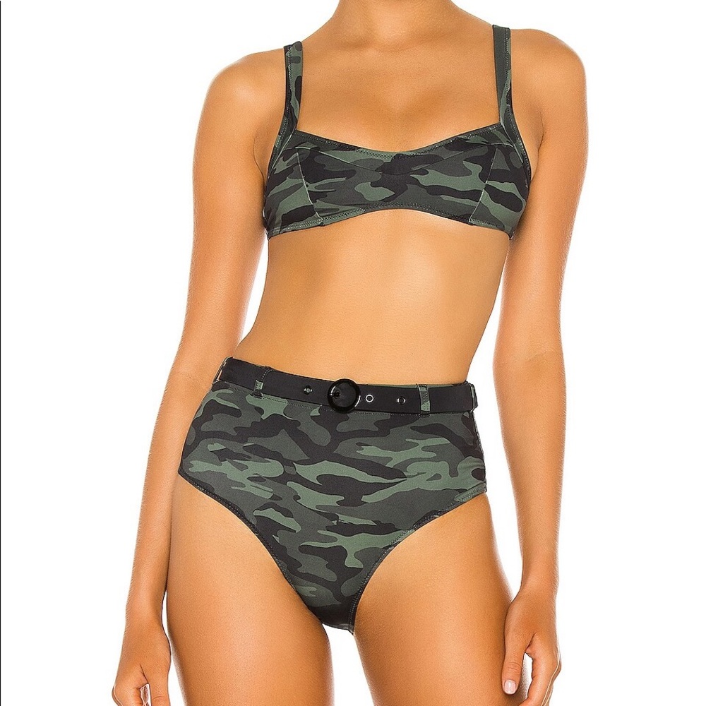 Solid and striped bikini